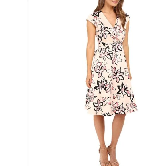 KATE SPADE Tiger Lily Wrap Knee-Length Dress‎ Pink Sz6 - Picture 2 of 7